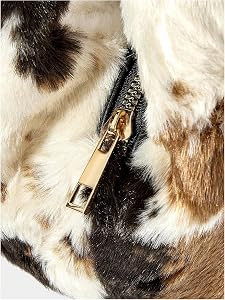 Women's Cow Print Handbags Faux Fur Top Handle Bags Cute Y2k Purse | Amazon (US)