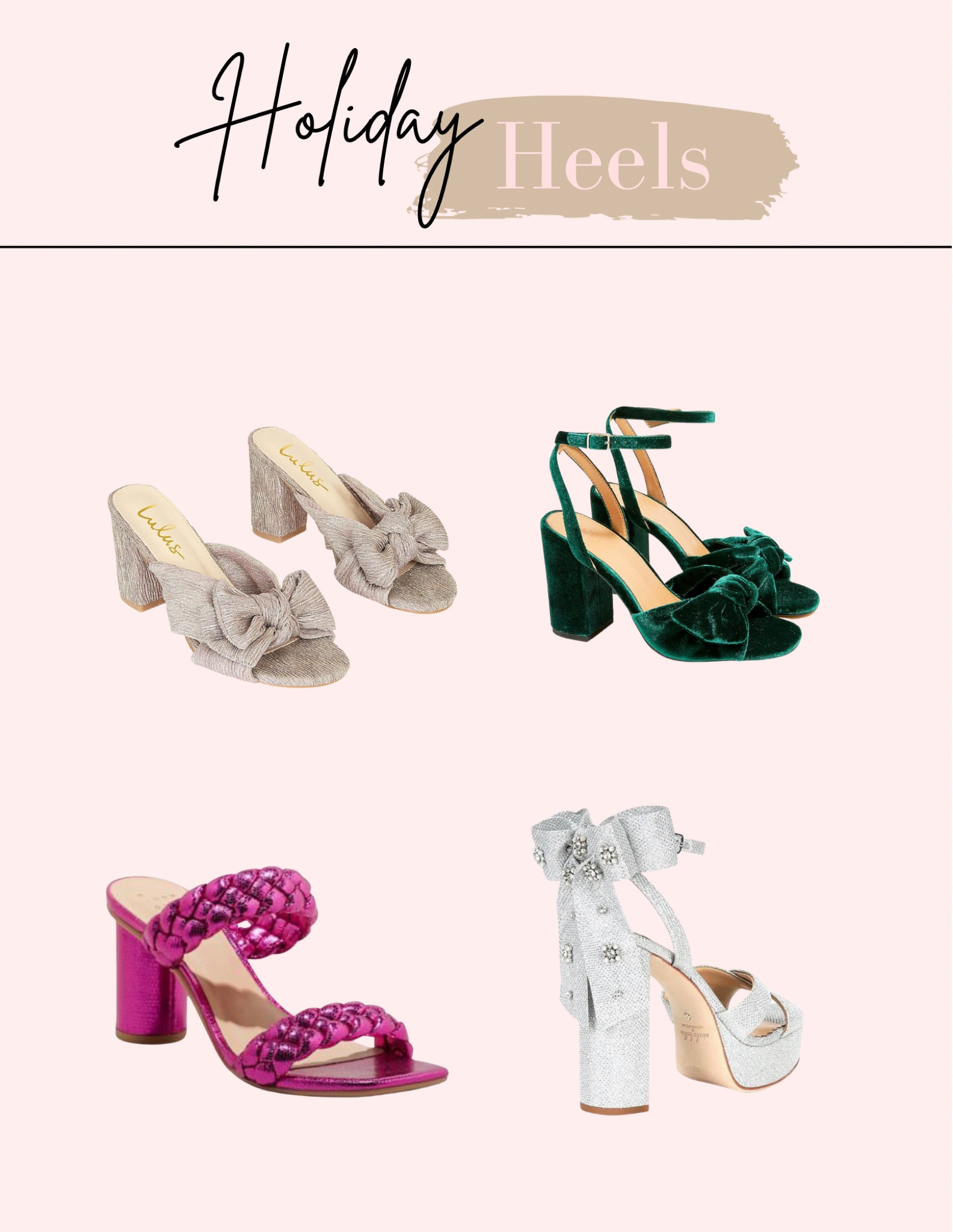 Holiday heels 
Holiday shoes 
Christmas shoes 
Christmas heels 
Bow heels 
Bling heels 


#LTKHoliday #LTKGiftGuide #LTKshoecrush