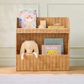 Rattan Bookshelf with Storage (25") | West Elm (US)