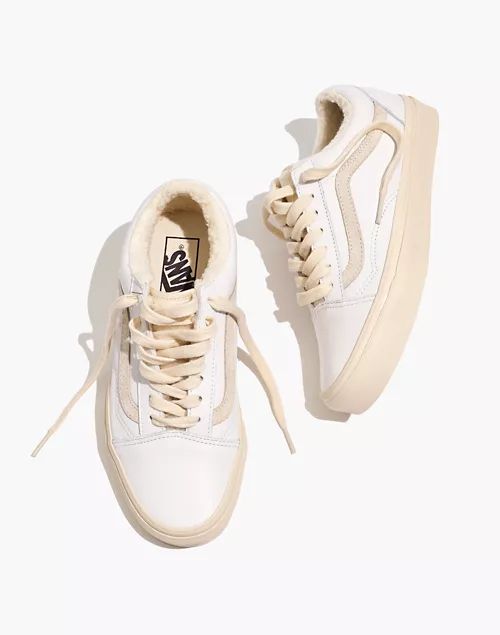 Madewell x Vans® Unisex Old Skool Sneakers in Leather and Sherpa | Madewell