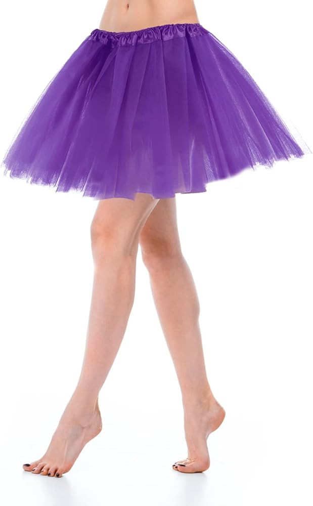 1 Pack Adult Tulle Tutu Skirt 1950s Vintage Tulle Bubble Tutu Skirt Prom Party Skirt Elastic 3 La... | Amazon (US)