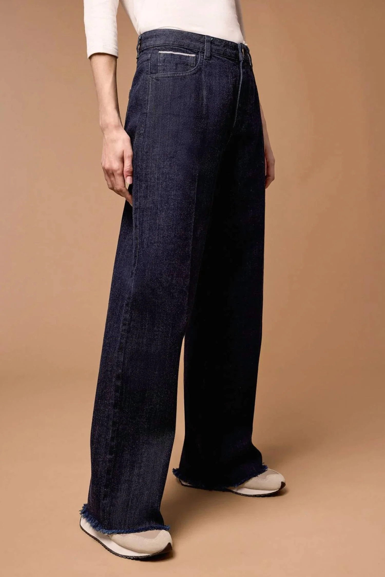 Wide Leg Jeans In Dark Denim | Shop Simon