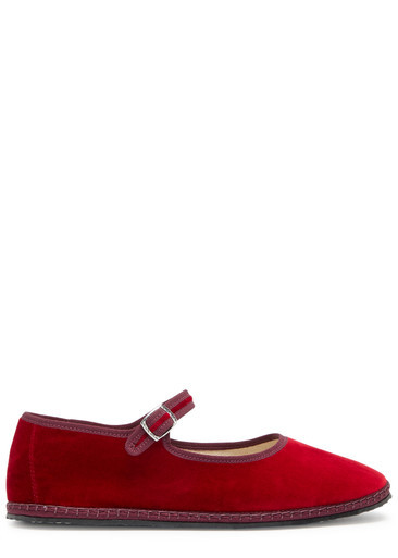 Velvet Mary Jane flats | Harvey Nichols