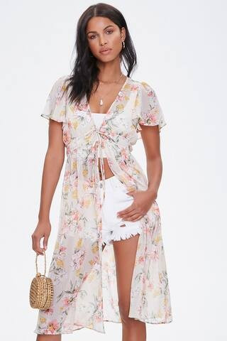 Sheer Crinkle Floral Tunic | Forever 21 (US)