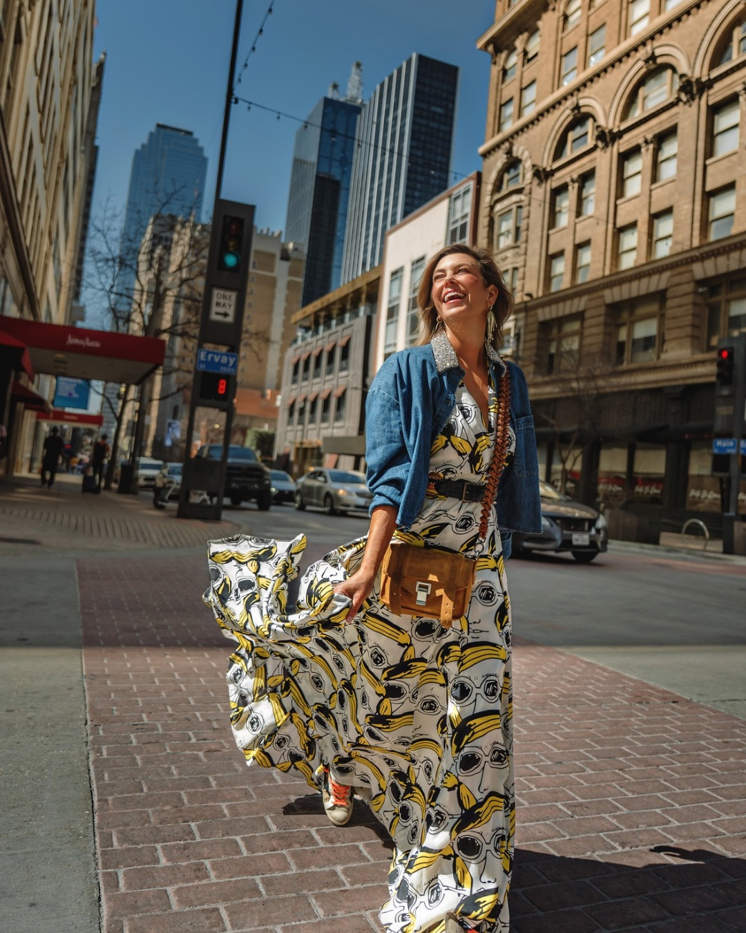 Bold prints, vintage details, and just enough drama to turn downtown Dallas into a runway 💛

#LTKdayinmylife #LTKootd