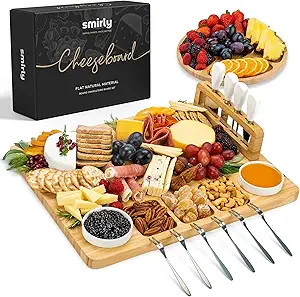 SMIRLY Charcuterie Boards Gift Set: Charcuterie Board Set, Bamboo Cheese Board Set - House Warmin... | Amazon (US)
