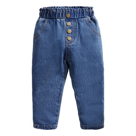 Newborn Baby Girl Clothes Baby Girls Jeans Pants Elastic Waistband Denim Pants Blue 3-6 Months | Walmart (US)