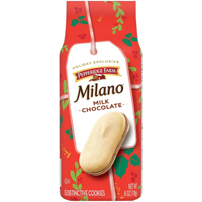 Pepperidge Farm Milano Milk Chocolate Holiday Cookies, 6 oz Bag | Walmart (US)