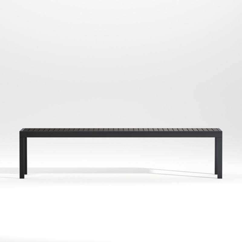 Alfresco Black Outdoor Dining Bench + Reviews | Crate & Barrel | Crate & Barrel