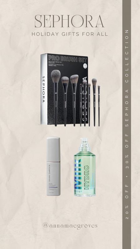  Sephora Gifts For All Event - One time use code “YAYGIFTING” for 20% off purchase and 30% off Sephora Collection online or in-store. Here are some of my Gifts For All picks! High quality brushes are always a great gift. My OG fave Shani Darden Retinol Reform & last but not least the Milk Hydrogrip Primer which is great for holding your makeup on for a long time during these busy holidays! @sephora #ad #sephorahaul  #sephorapartner 

#LTKHoliday #LTKbeauty #LTKover40