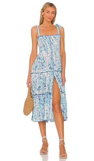 Triny Midi Dress in Blue Esterel | Revolve Clothing (Global)