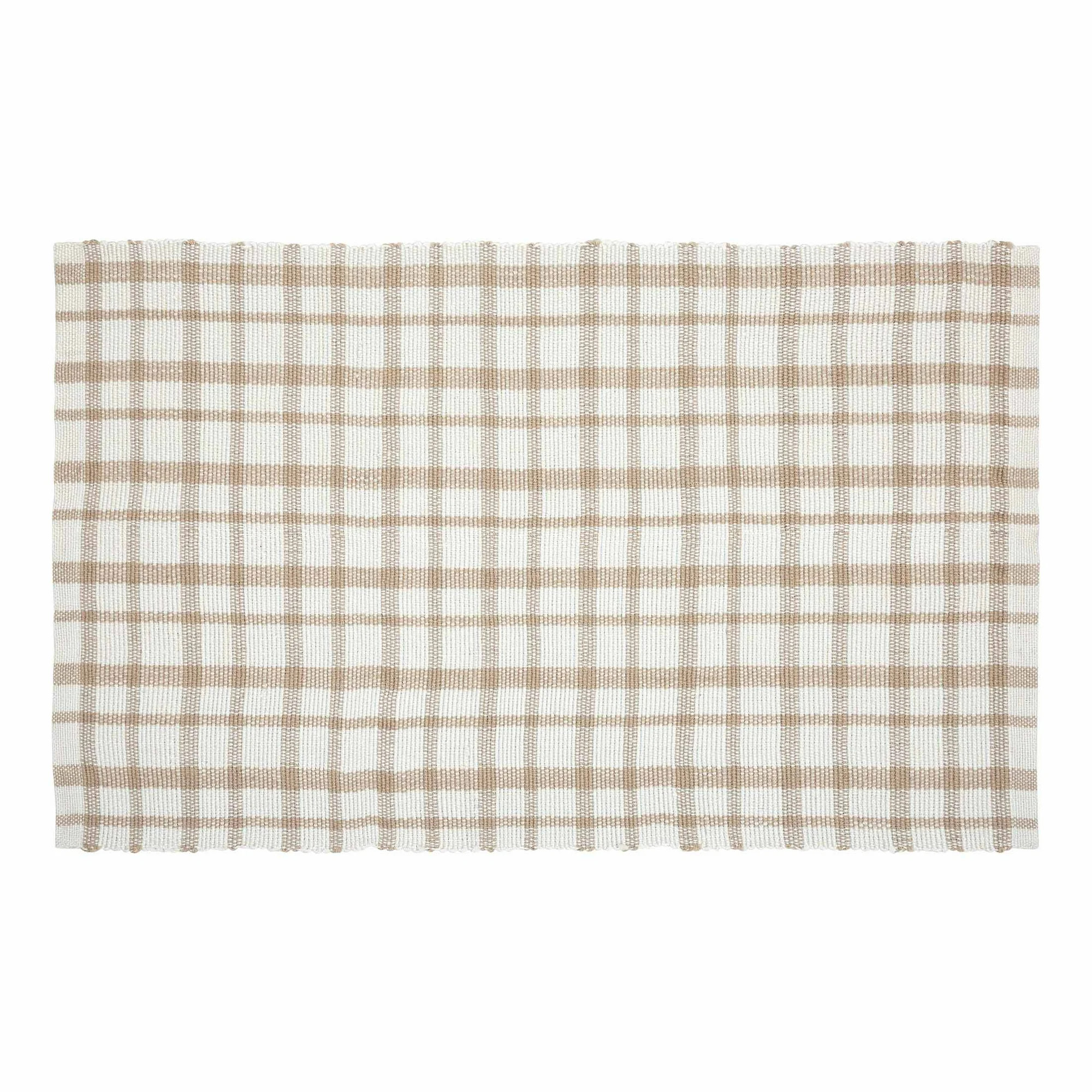 My Texas House Beige Plaid Indoor/Outdoor Layering Rug, 24" x 38" | Walmart (US)