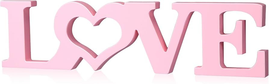 Kigley Valentine's Day Wooden Love Sign Table Decorations Wood Love Letters Love Decor Bridal Sho... | Amazon (US)