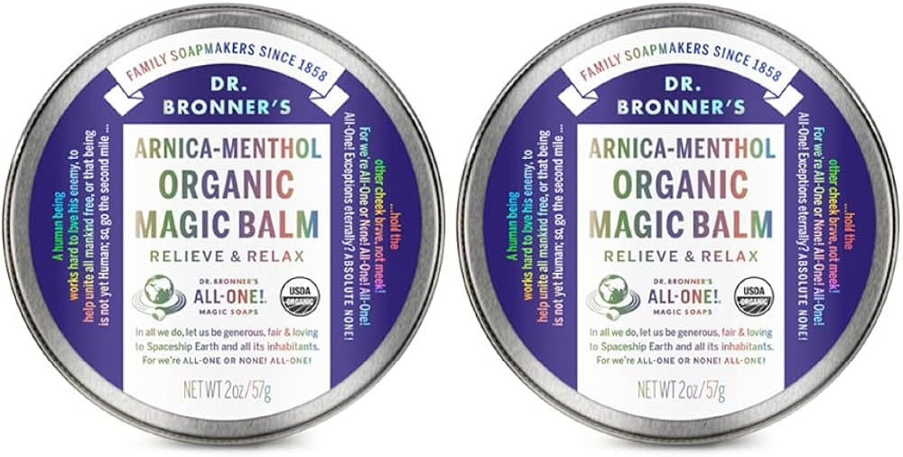 Dr. Bronner's - Organic Magic Balm - Arnica-Menthol, Made w/Organic Beeswax & Hemp Oil, Moisturiz... | Amazon (US)