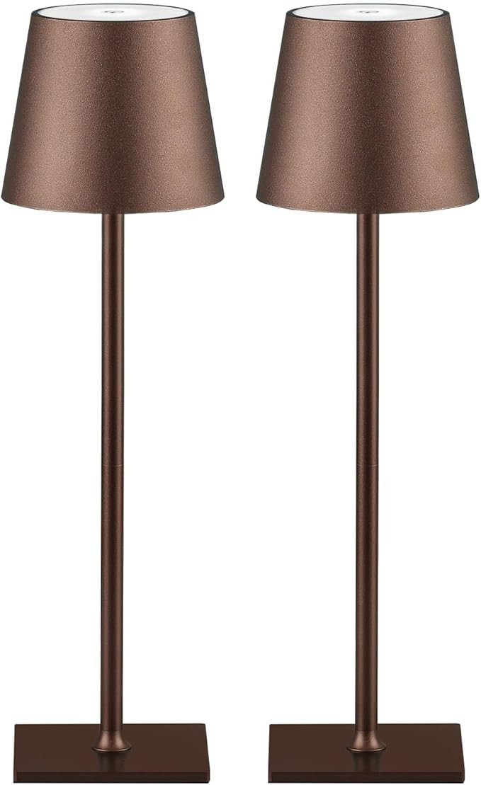 2 Pack Cordless Table Lamps, 3 Colors Stepless Dimming, 5000mAh Rechargeable Battery LED Desk Lam... | Amazon (US)
