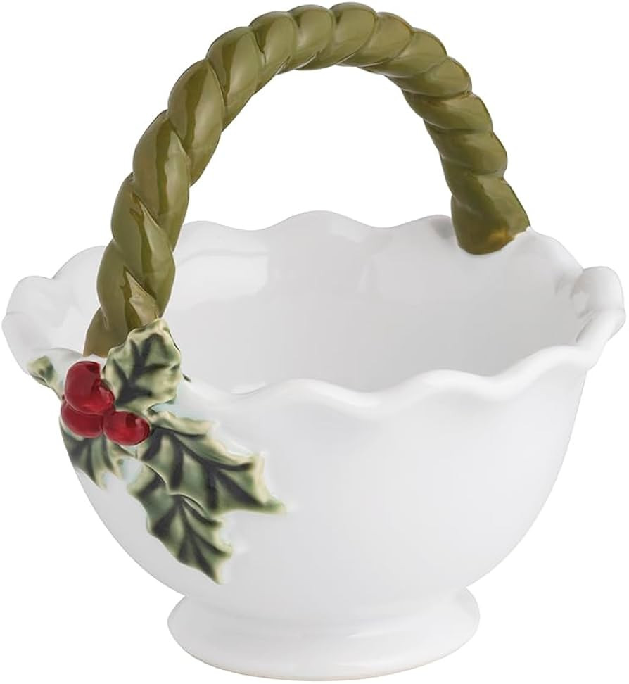 Mud Pie Christmas Holly Toile Candy Bowl | Amazon (US)