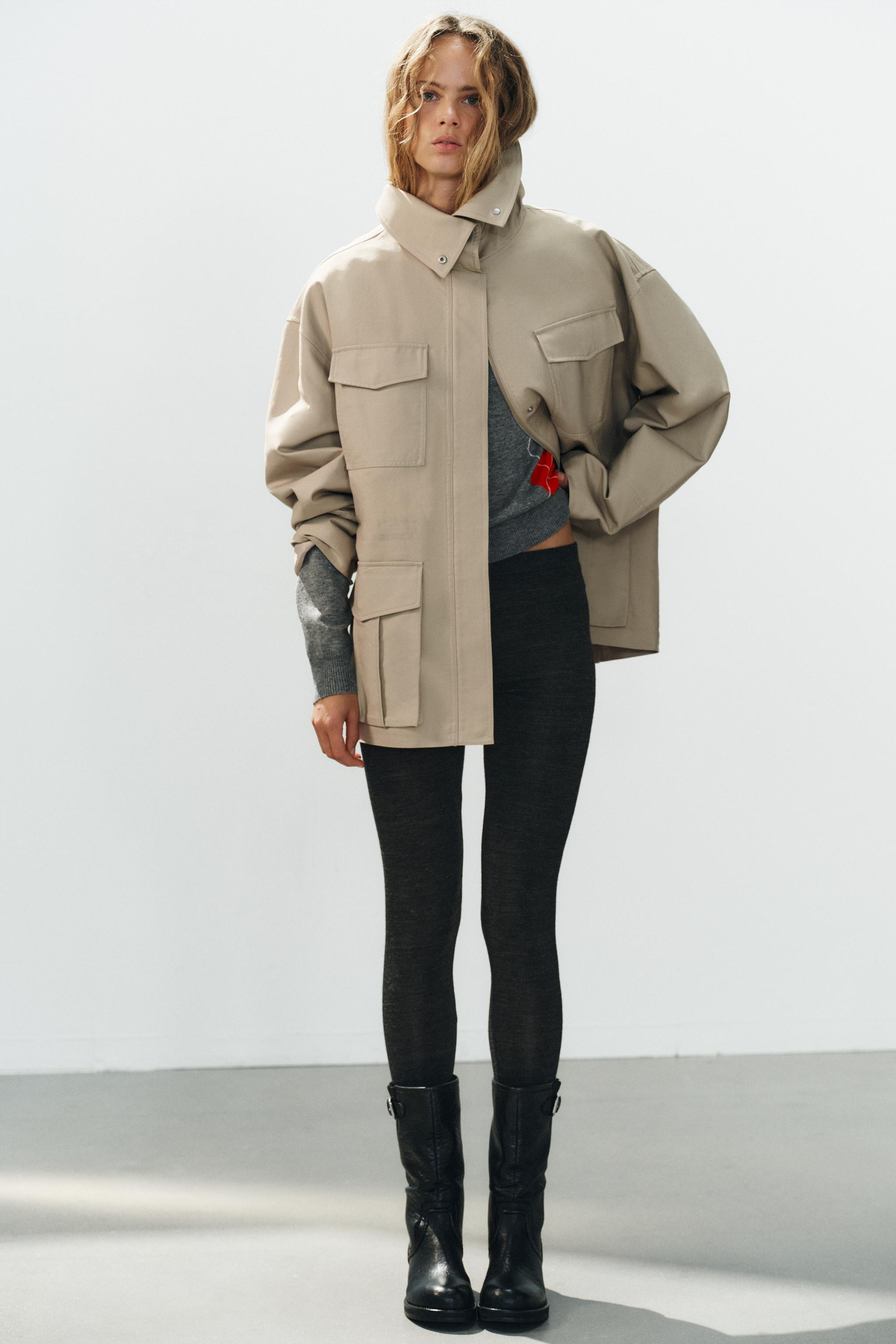 JACKET WITH HIGH COLLAR AND POCKETS | Zara UK