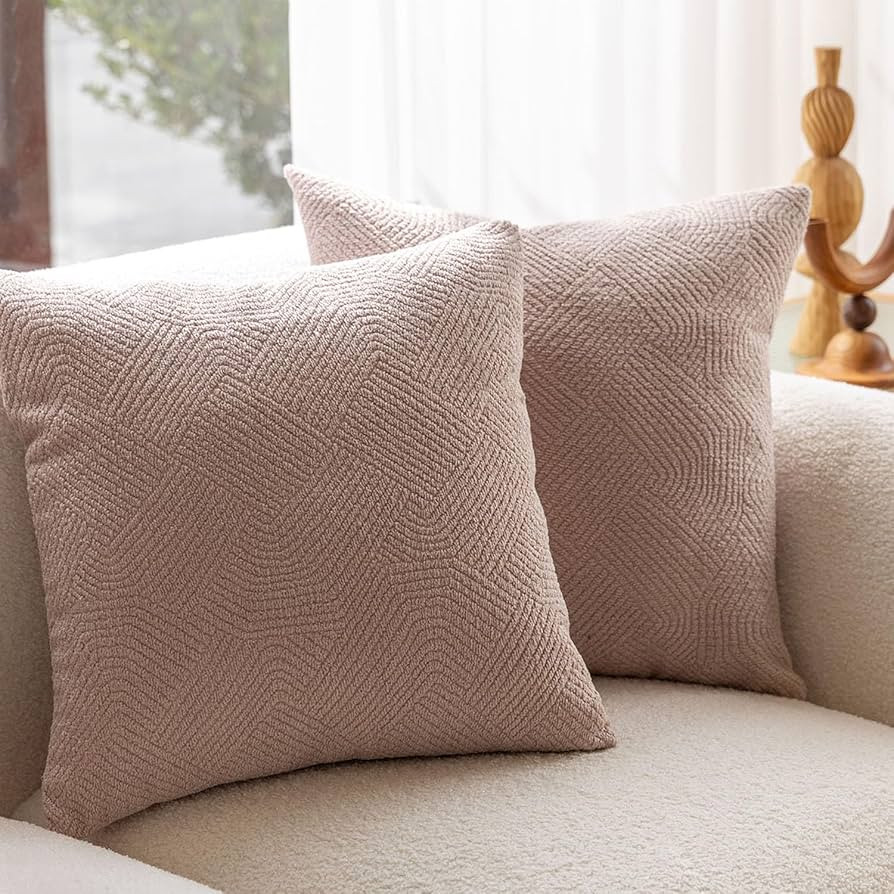DOMVITUS Pillow Covers 20x20 Throw Pillows Covers for Couch Set of 2 Neutral Pillow Covers Decora... | Amazon (US)