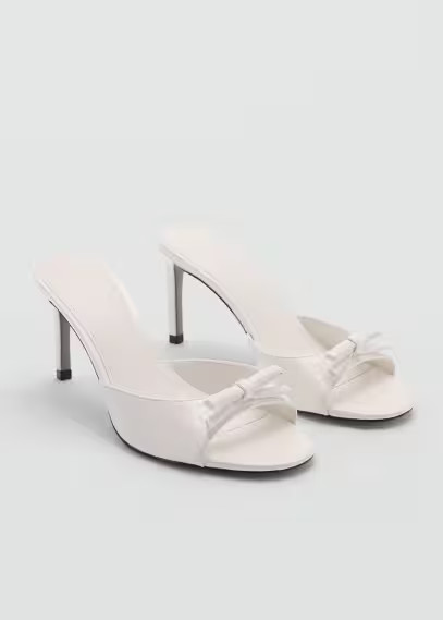 Bow heel sandals white - Women - 8½ - MANGO | Mango (US/MX/AU)