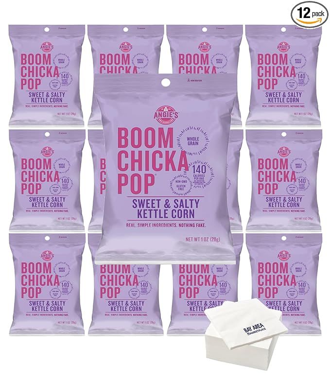Boom Chicka Pop Popcorn, Single Serving Bags, Pack of 12 (Sweet & Salty Kettle Corn) | Amazon (US)
