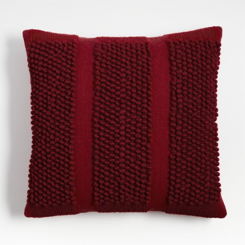 Luminous Red Bubble Wool 23"x23" Holiday Throw Pillow Cover + Reviews | Crate & Barrel | Crate & Barrel