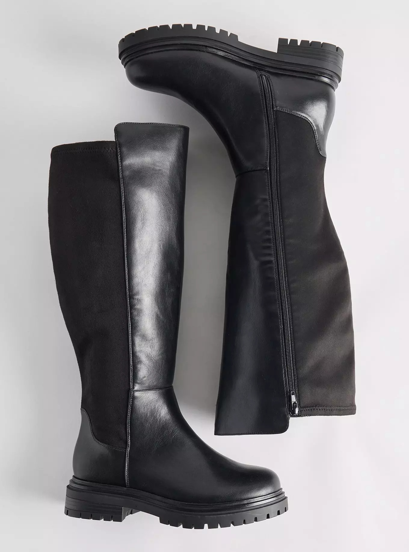 Lug Sole Stretch Back Knee Boot (WW) | Torrid (US & Canada)