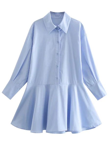 'Cat' Peplum Flare Shirt Dress | Goodnight Macaroon