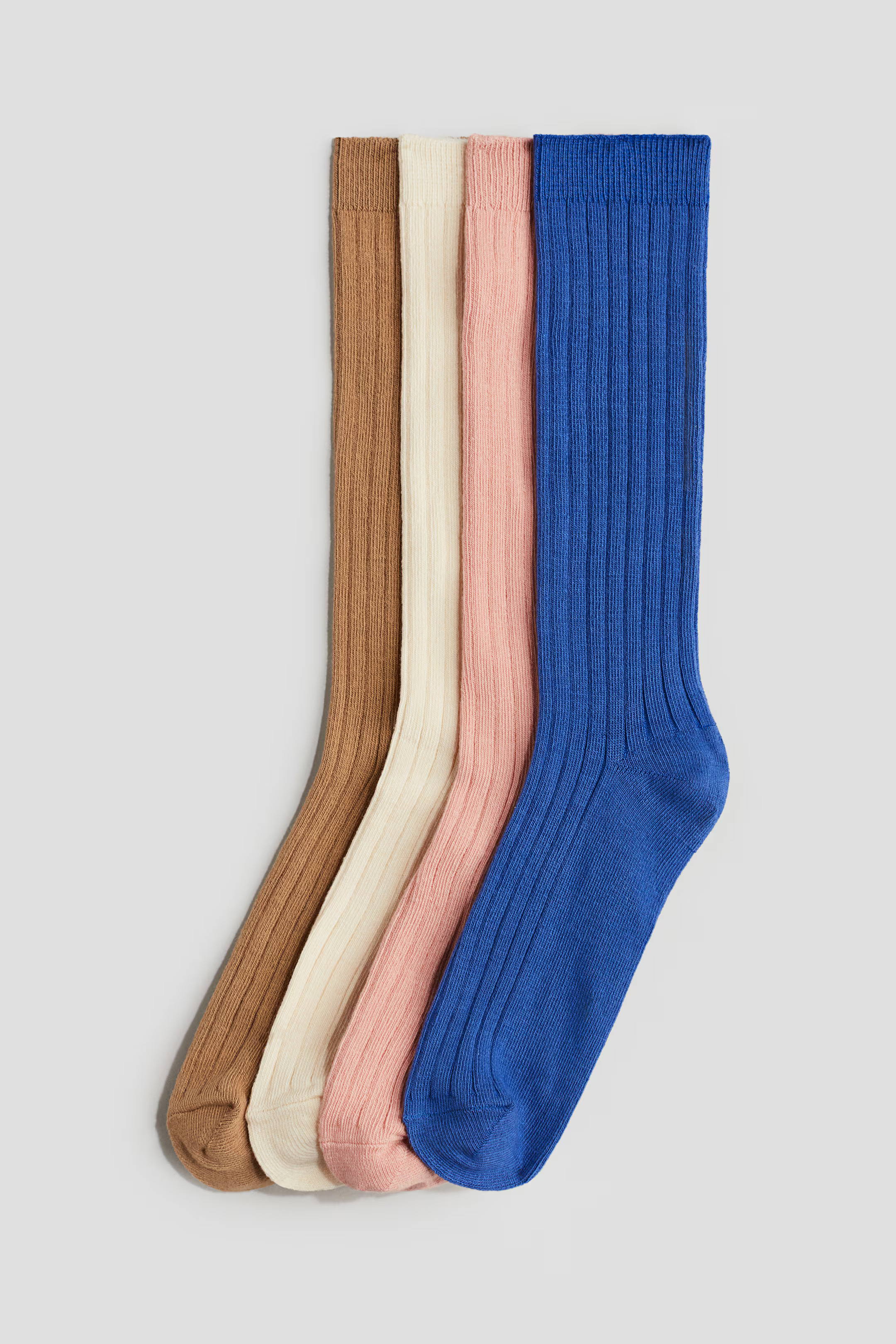 4-pack Rib-Knit Knee Socks - Bright blue/pink - Kids | H&M US | H&M (US + CA)