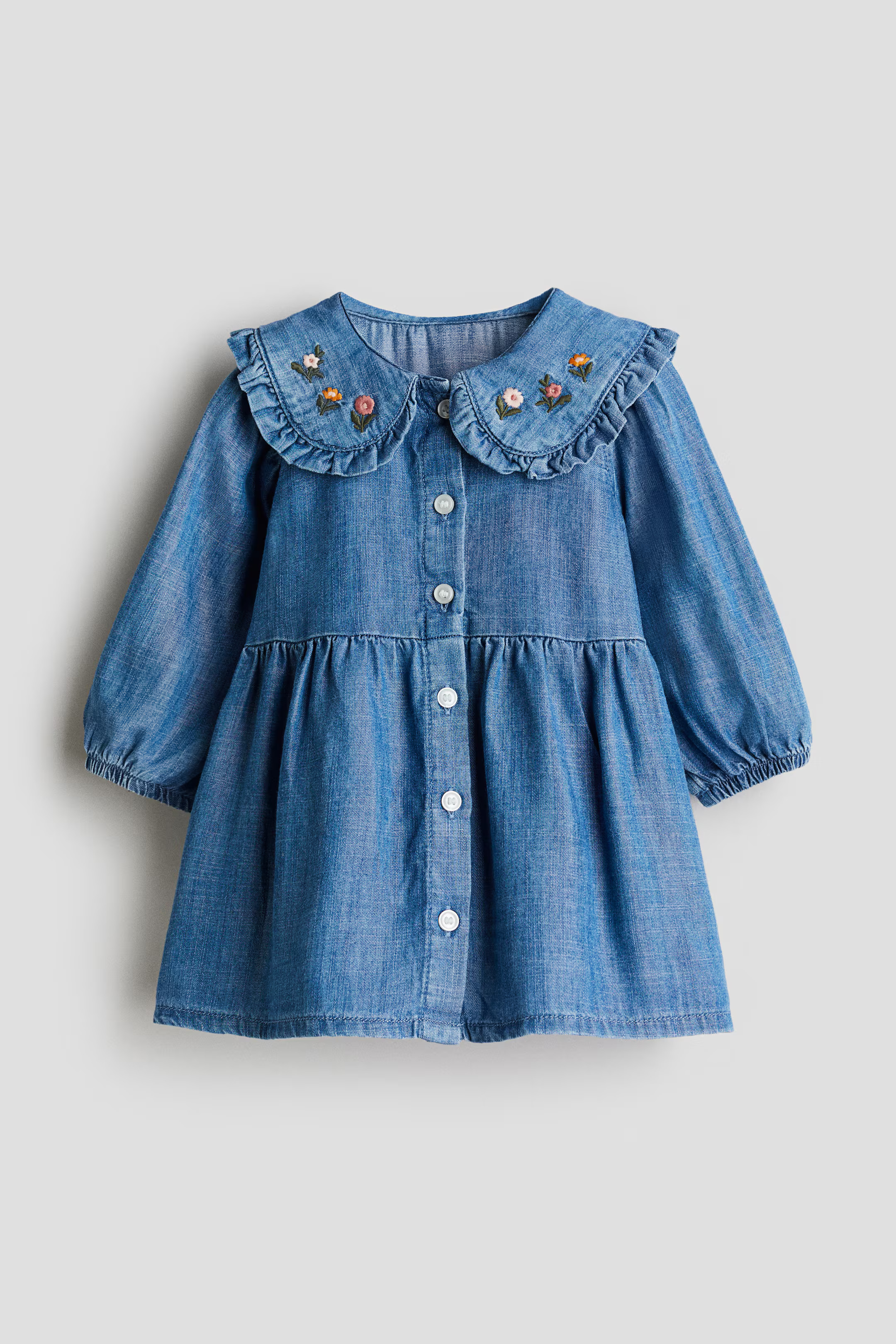Embroidered-Detail Denim Dress | H&M (US + CA)