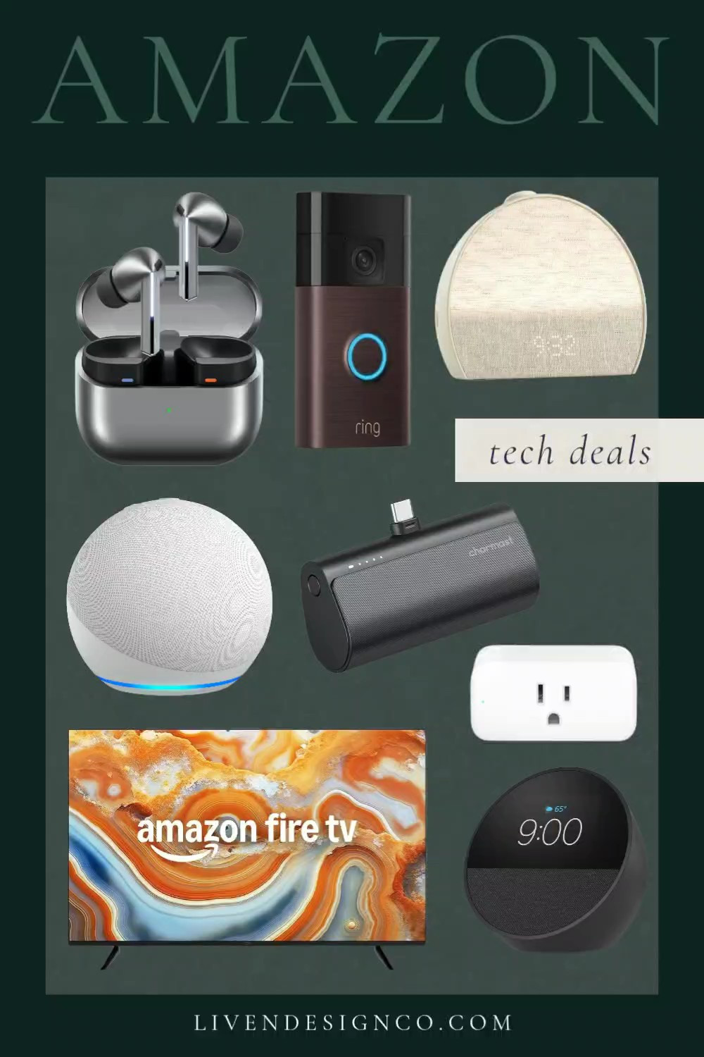 Amazon black Friday tech deals. Gift for tech lover. Amazon fire TV. Smart alarm clock. Earbuds. Smart doorbell. Ring doorbell. Alexa. Smart plugs. 

#LTKCyberWeek #LTKHome #LTKSaleAlert