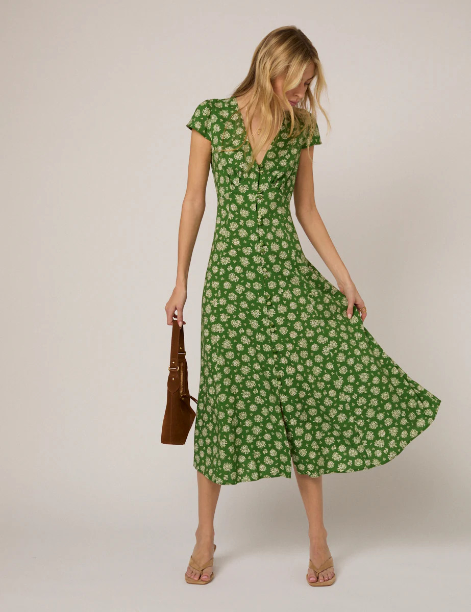 Green Floral Avery Midi Dress | Nobody's Child