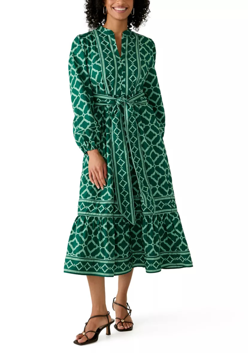 Women's Long Sleeve Midi Split Neck Dress | Belk