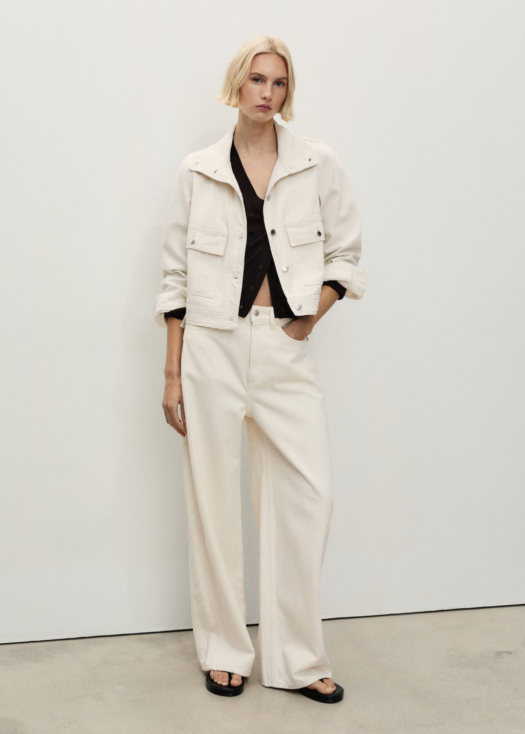 High-rise balloon jeans off white - Woman - 14 - MANGO | Mango (US/MX/AU)