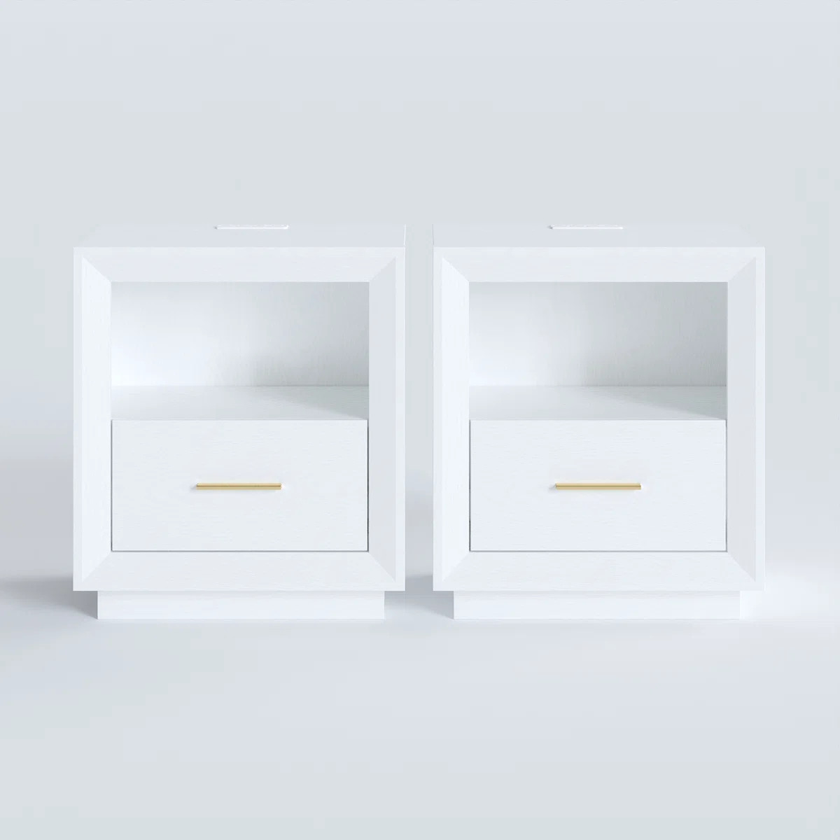 Set of 2 Nightstands With 2 AC outlets, 1 USB, and 1 Type-C port | Wayfair North America