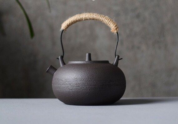 Handmade ceramic tea kettle/teapot vintage Zen style electric range & gas stove, handmade minimal... | Etsy (US)