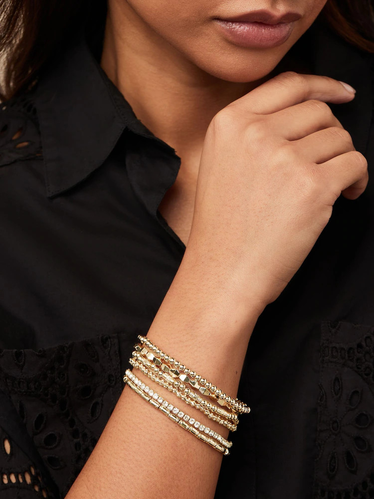 Gold Tone Sparkle Stretch Bracelets Pack | Next US