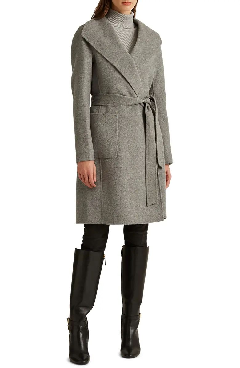 Double Face Wool Blend Wrap Coat | Nordstrom