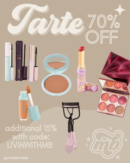 Tons of Tarte products are 70% off right now and you can use code: LIVINWITHMB for an additional 15% off!

#LTKbeauty #LTKunder50 #LTKsalealert