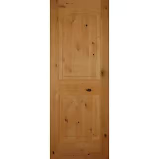 30 in. x 80 in. Right-Handed 2-Panel Arch Top Unfinished Solid Core Knotty Alder Single Prehung I... | The Home Depot