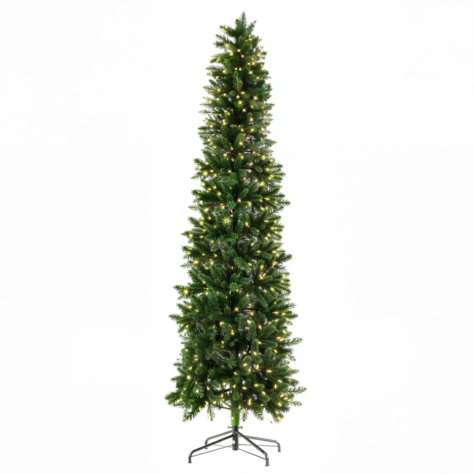 MCQ 6-Foot Pre-Lit Fraser Fir Pencil Artificial Christmas Tree, Offering 8 Warm Light Modes, Gree... | Walmart (US)