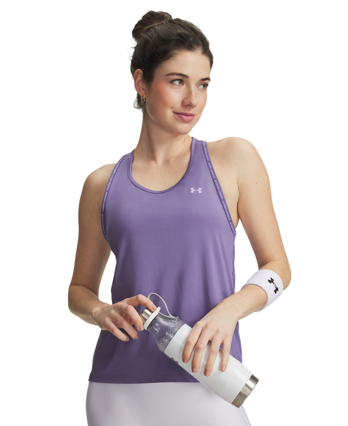 Under Armour Women's Round Neck Training Tank Top - Purple Luxe /Purple Crest | Macy's