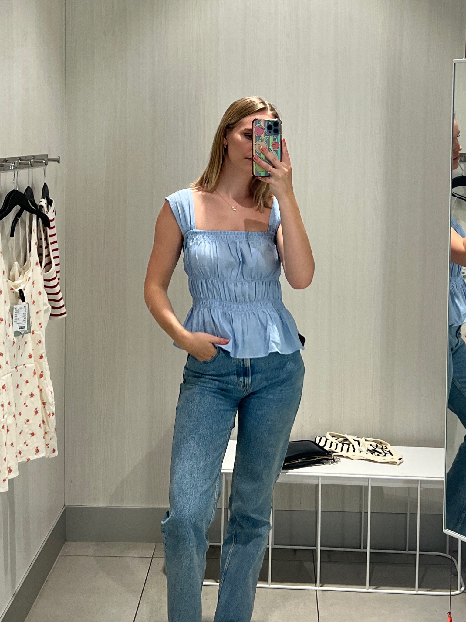 Obsessed with this shade of blue atm! 

Beautiful tops in H&M - perfect for summer holidays/work/casual wear 🫶🏻

#LTKSummerSale #LTKworkwear #LTKuk