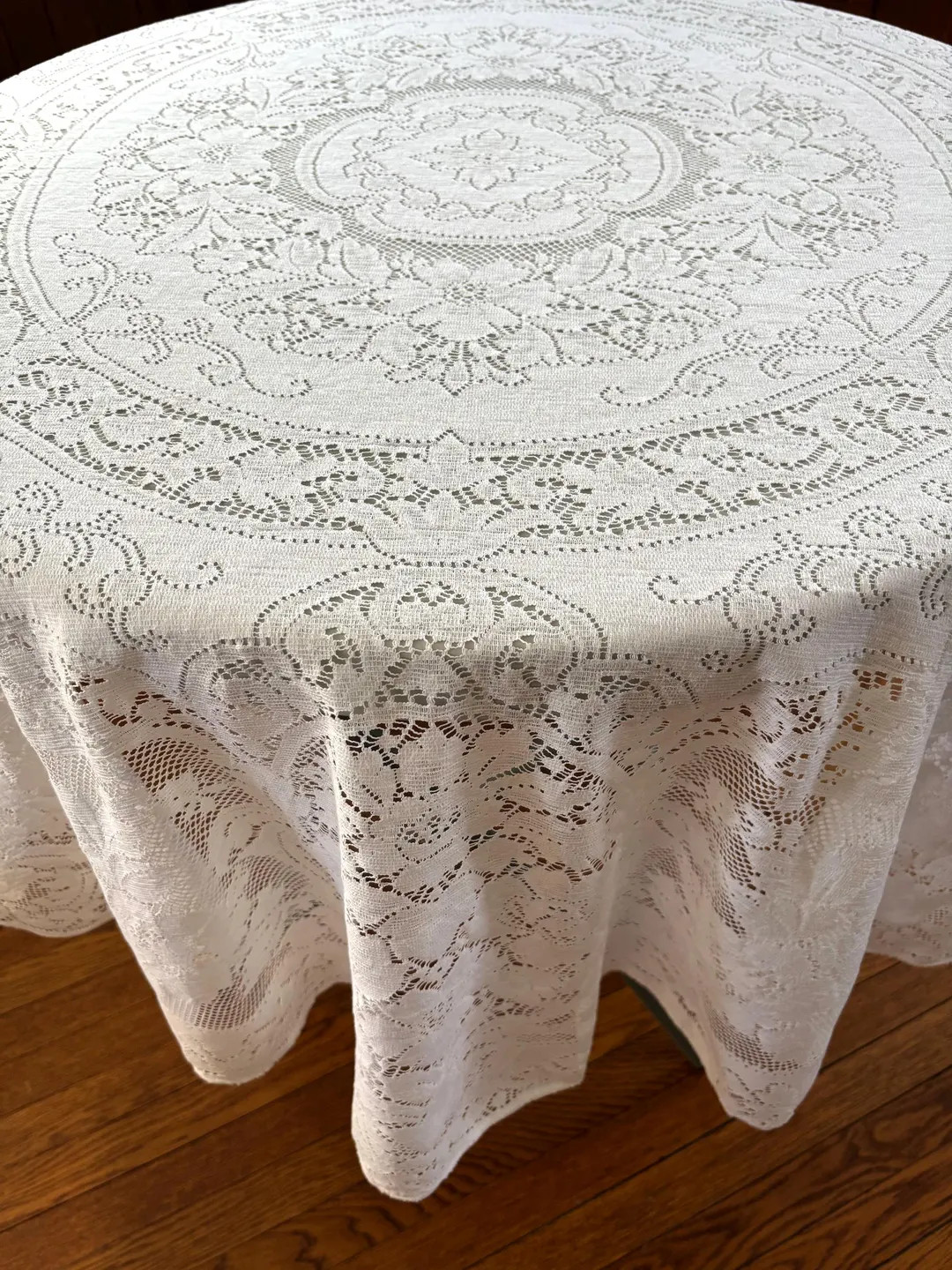 64" Round Tablecloth, Vintage White Lace, Minor Issues - Etsy | Etsy (US)