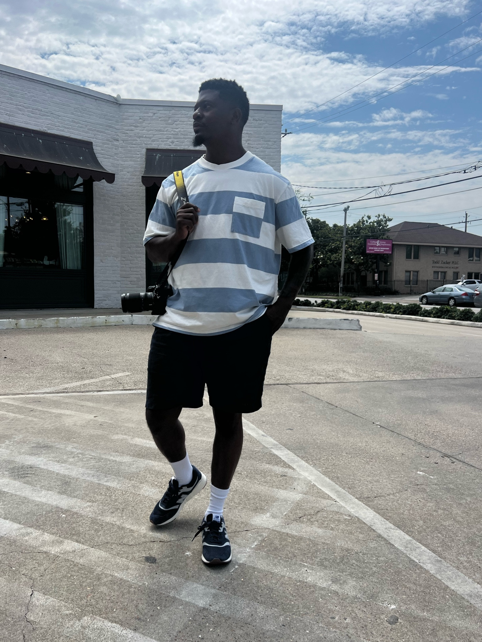 Blue and white stripe tee, blue Lenin shorts, and navy new balance sneakers 

#LTKstyletip #LTKmens #LTKshoecrush