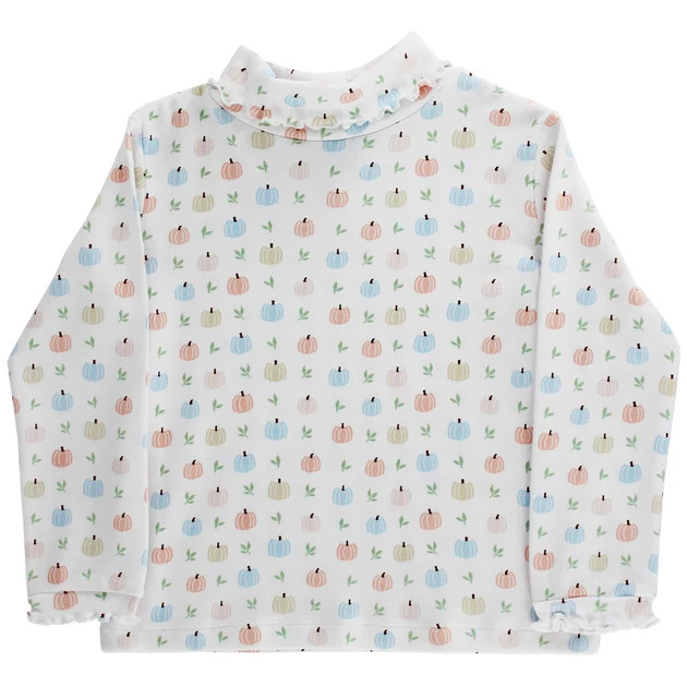 Pumpkin Print - Ruffle Turtle Neck | The Bailey Boys, inc