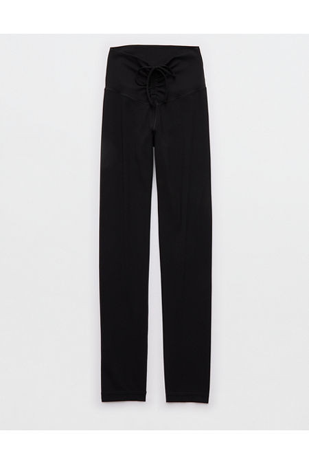 OFFLINE By Aerie Real Me High Waisted Ruched Legging Women's True Black M Long | Aerie