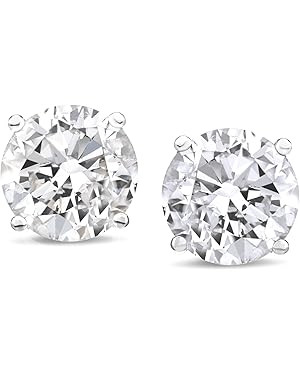 Amazon Essentials Certified 14k Gold Round-Cut Diamond Stud Earrings (1/4-2 cttw, K-L Color, I1-I... | Amazon (US)