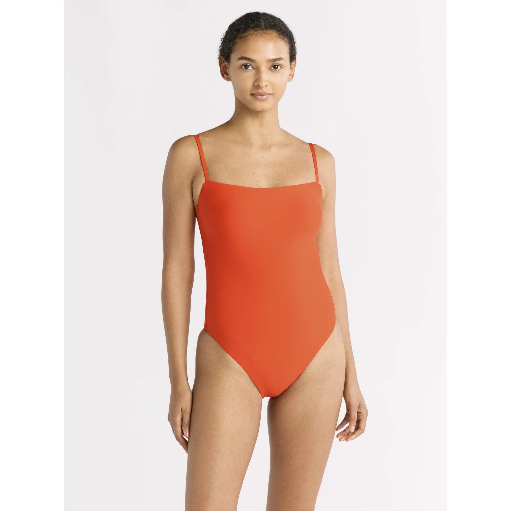 Free Assembly Women's and Women's Plus Square Neck One Piece Swimsuit, Sizes XS-1X | Walmart (US)