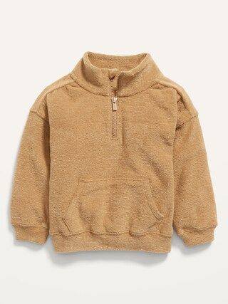 Cozy Terry Quarter-Zip Sweatshirt for Toddler Girls | Old Navy (US)