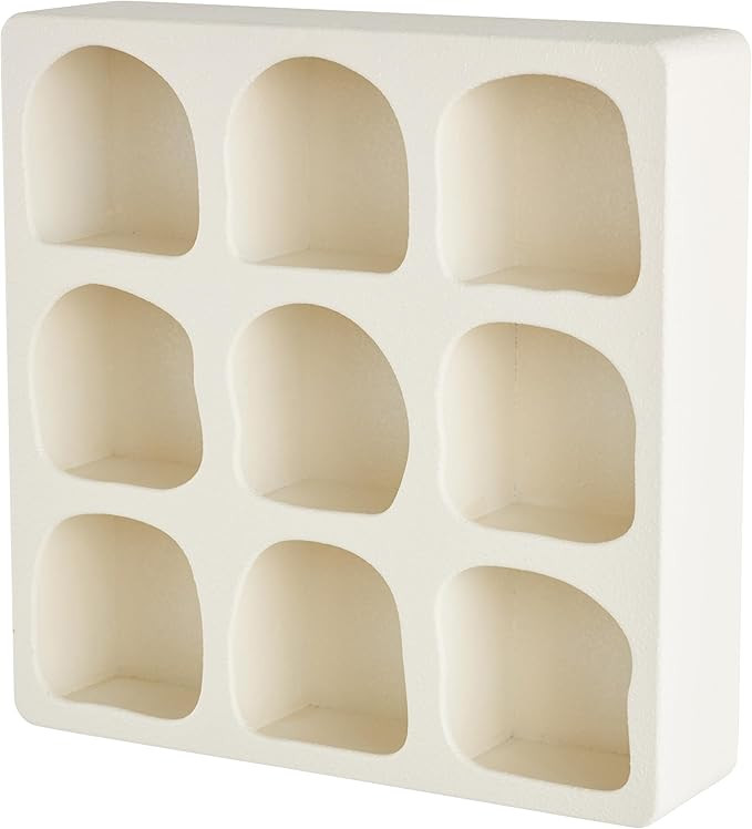 Deco 79 Wood Geometric Room Wall Shelf 9 Shelf Floating Shelf, Display Shelf 19" x 5" x 19", Crea... | Amazon (US)